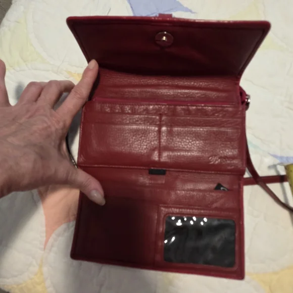 Brighton Red and Cream Crossbody Bag - Picture 11 of 14